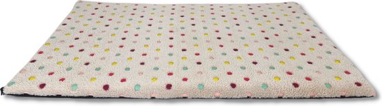 Foto: Topmast colorful dots benchkussen beige 90 x 60 cm benchmat benchmatras hondenkussen extra zacht