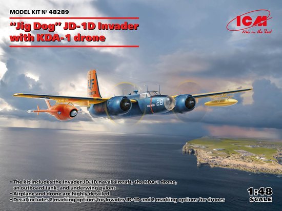 ICM Modelbouwpakket Militaire voertuigen - 48289 Jig Dog JD-1D Invader with KDA-1 drone Plastic - 1:48 - Modelbouw