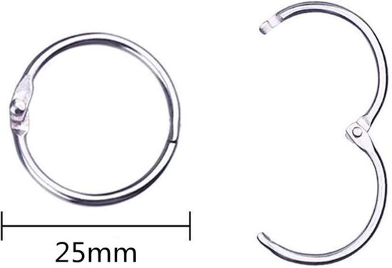 Boekenringen, ringband, 100 stuks, metalen ringen, los blad, 30 mm, sleutelring, kleine verbindingsringen voor scrapbook, album, handwerk