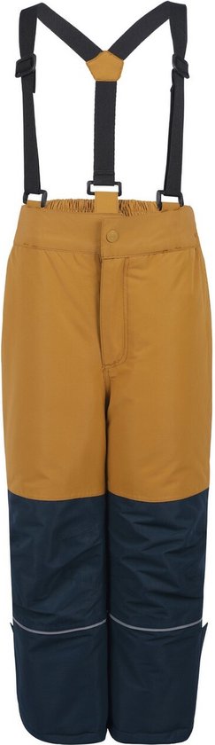 Minymo - Sneeuwbroek met bretels voor kinderen - Colorblock - Bruine suiker - maat 104cm