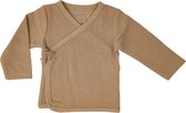 Lodger Overslag Shirt Baby maat 56 Topper Katoen Hydrofiel Perfecte Pasvorm Elastisch Overslag OekoTex Beige