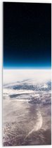 WallClassics - Acrylglas - Uitzicht over de Aarde in de Ruimte - 30x90 cm Foto op Acrylglas (Wanddecoratie op Acrylaat)