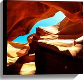 WallClassics - Canvas  - Antelope Canyon - 40x40 cm Foto op Canvas Schilderij (Wanddecoratie op Canvas)