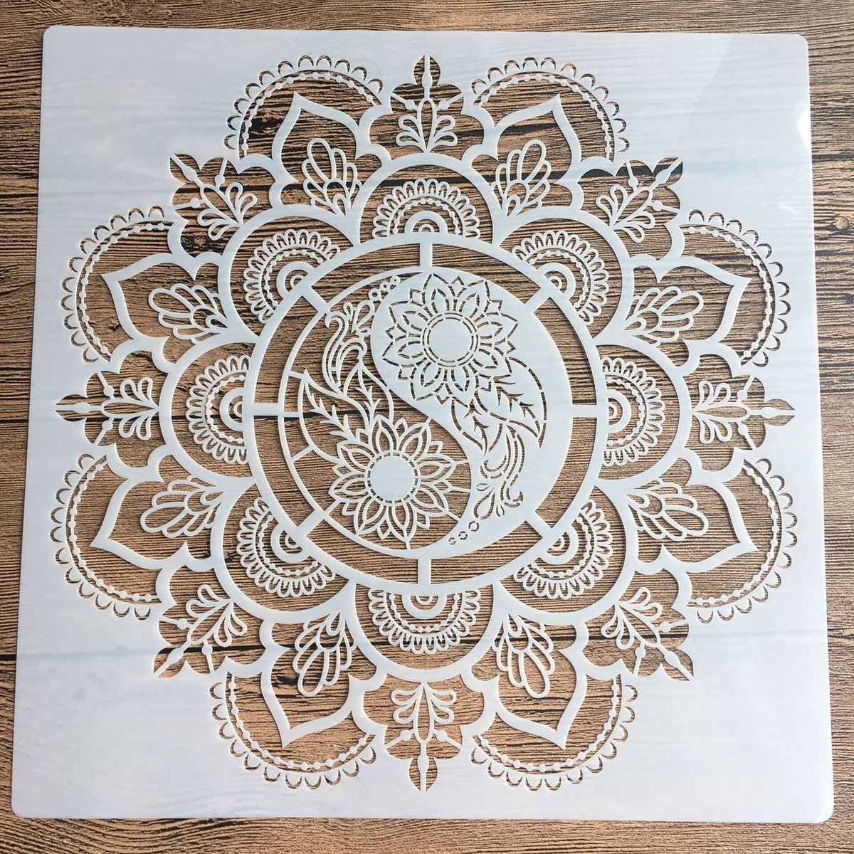 WiseGoods Luxe Mandala Stencil - Hobby - DIY - Sjabloon - Kleuren - Schilderen - Tekenen - Verven - Stencils - Handwerken - 30x30 - WiseGoods