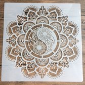 WiseGoods Luxe Mandala Stencil - Hobby - DIY - Sjabloon - Kleuren - Schilderen - Tekenen - Verven - Stencils - Handwerken - 30x30