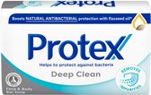Protex Deep Clean Handzeep - Hydraterende Voedende Antibacteriële Zeep met Lijnzaadolie - Effectief tegen Bacteriën en Onzuiverheden - Soap - Zeep Blok - 90g