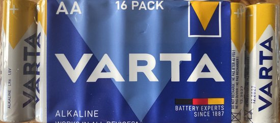 Pack de piles alcalines Varta AA (R6) 16 pièces