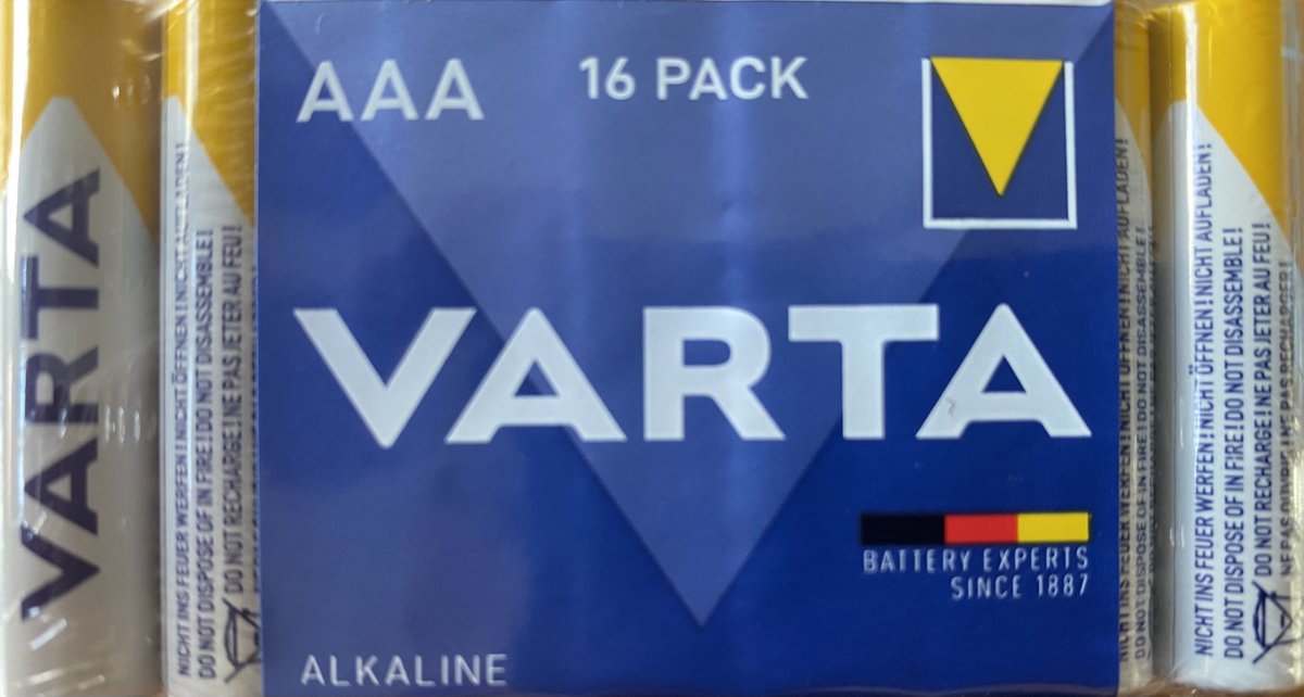 VARTA Batterijen AAA LR03 1.5V Alkaline 16 PACK