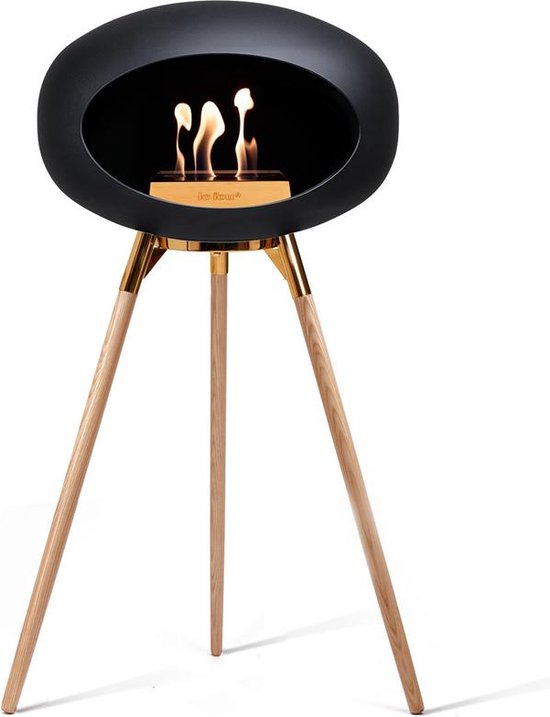 Le Feu Bio Ethanol Haardvuur - Black Ground Wood Oak Gold