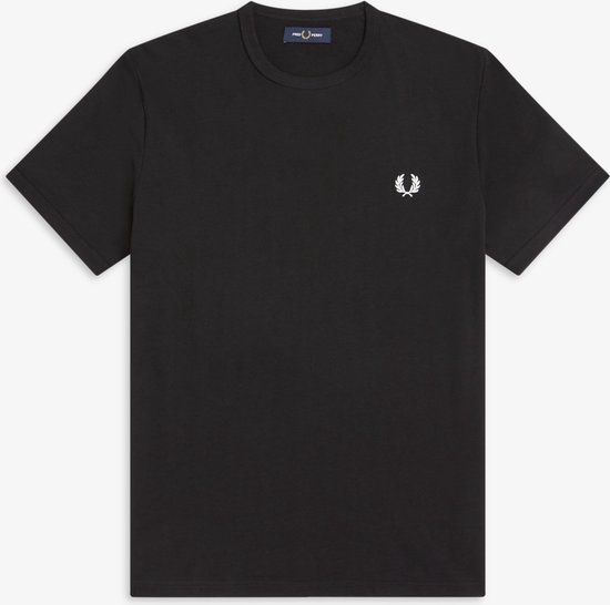 Fred Perry Ringer regular fit T-shirt M3519 - korte mouw O-hals - zwart - Maat: L