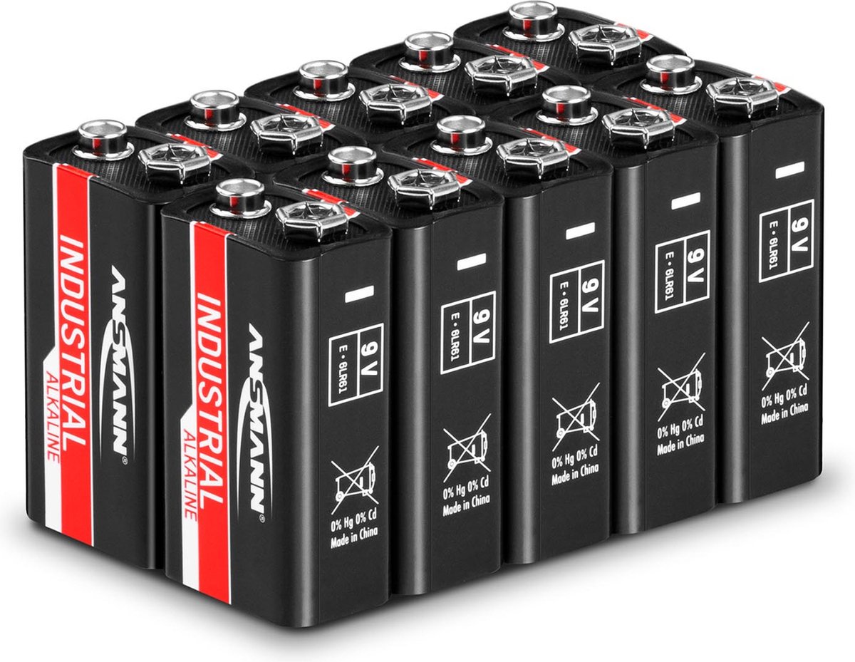 Ansmann Ansmann industriële alkaline batterijen - 10 x 9 V blokbatterijen 6LR61