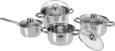 Oneiro’s Luxe Pannenset - 8-delig - RVS – koken – tafelen – keuken – pannenset – inductie – gas – potten – pannen