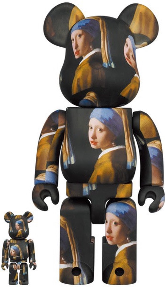 400% & 100% Bearbrick set - Girl with a Pearl Earring by Johannes ...