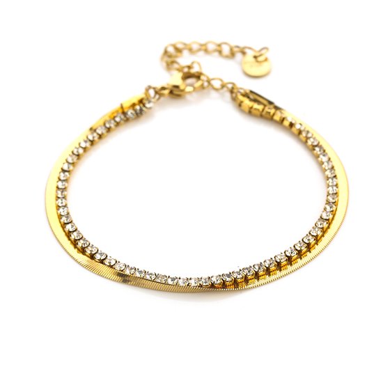 Michelle Bijoux Armband (sieraad) Slang en strass goud JE14309