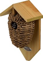 Oneiro’s luxe Nestbuidel – Zeegras - 15 x 10 x 26 cm -  vogelhuisjes - broeden - tuindecoratie - nestkastje - vogelvoederhuisje - winter - dierendag
