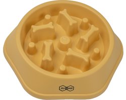 JU&MP Anti Schrokbak Hond - Voerbak Hond - Slow Feeder - Botten - Geel