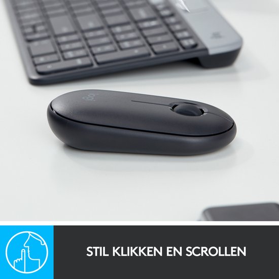 Logitech Pebble M350 - Draadloze Muis - Bluetooth - Zwart