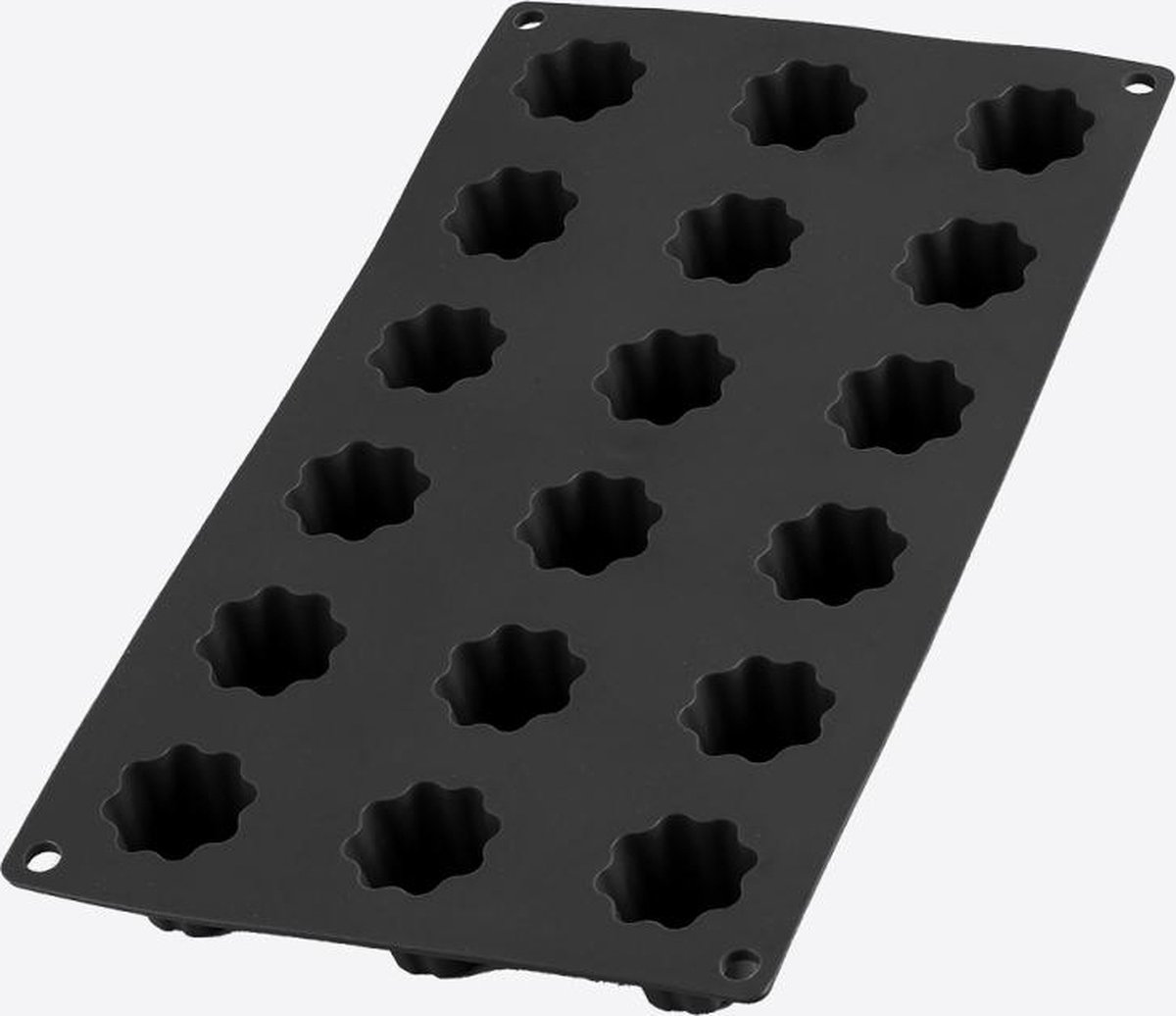 Lékué bakvorm uit silicone voor 18 mini cannelés bordelais zwart Ø 3.2cm H 2.8cm