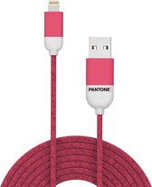 USB-Lightning Kabel, Rood - Rubber - Celly | Pantone 1.5 meter