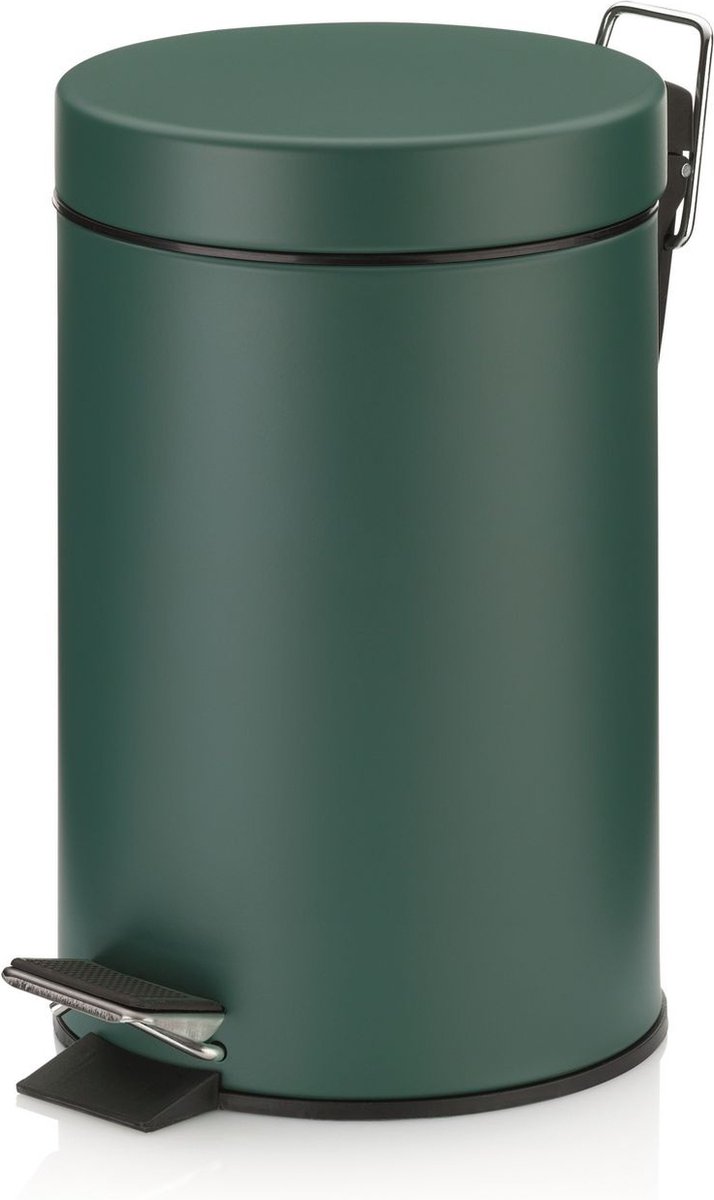 Goedkoopste Monaco Pedaal Afvalemmer - 3 l - Donker Groen - Kela