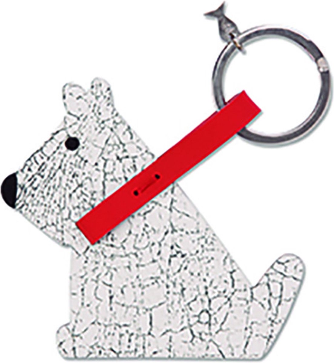 Vacavaliente - Sleutelhanger Hond (by Paola Navone) - Gerecycled Leer - Grijs