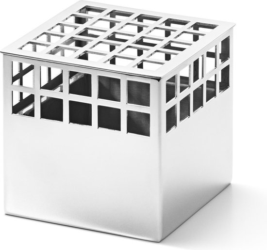 Georg Jensen Matrix Vaas Cube - 7,2x7,2x7,2 cm - RVS