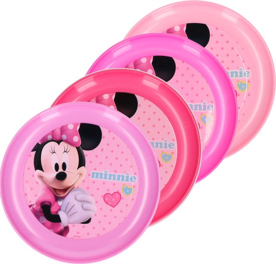 4x Plastic Disney Minnie Mouse bordjes van Disney — afbeelding 2