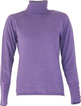 MOOI! Company - Dames coltrui Renate - Aansluitend Model - Viscose Fijn gebreid - Kleur Purple - XS