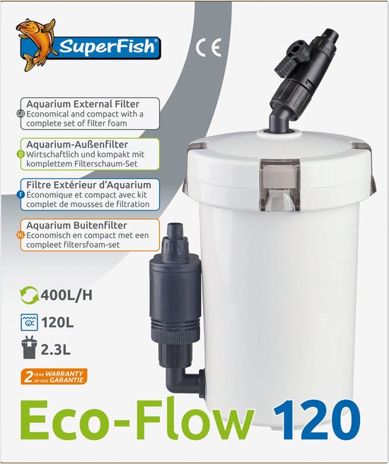 Intrekking Nieuwe aankomst Mentaliteit Eco-Flow 120 Aquarium Buitenfilter - SuperFish | bol.com