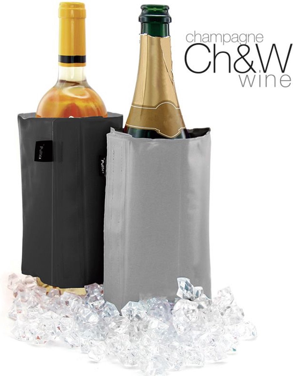 Pulltex Cooler Pad koeler - voor Wijn & Champagne zwart grijs