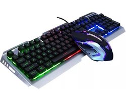 Toetsenbord en Muis - Keyboard en Muis - Gaming Set - Voor Gamen en Normaal Gebruik - RGB Led Backlight - Aluminium - Zwart