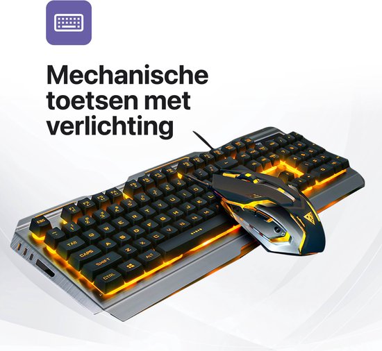 Toetsenbord en Muis - Keyboard en Muis - Gaming Set - Voor Gamen en Normaal  Gebruik -... | bol.com