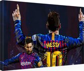 MALNINK™ - Messi Canvas Print – 90 x 60 cm – Hoogwaardige Kwaliteit – Inclusief Frame en Ophangsetet