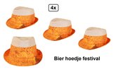4x Bier hoedje festival - thema feest bierfeest terras festival apres ski biertje drinken fun vrijgezel strandparty