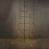 Luca Lighting Kerstboom Tuinsteker met Warm Witte LED Verlichting - H200 x Ø122 cm - Zwart