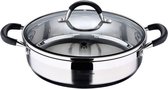Oneiro’s Luxe Serveerpan - met Deksel - 3.8L – ø28 x H 7 cm – koken – tafelen – keuken – hapjespan – inductie – gas – potten – pannen