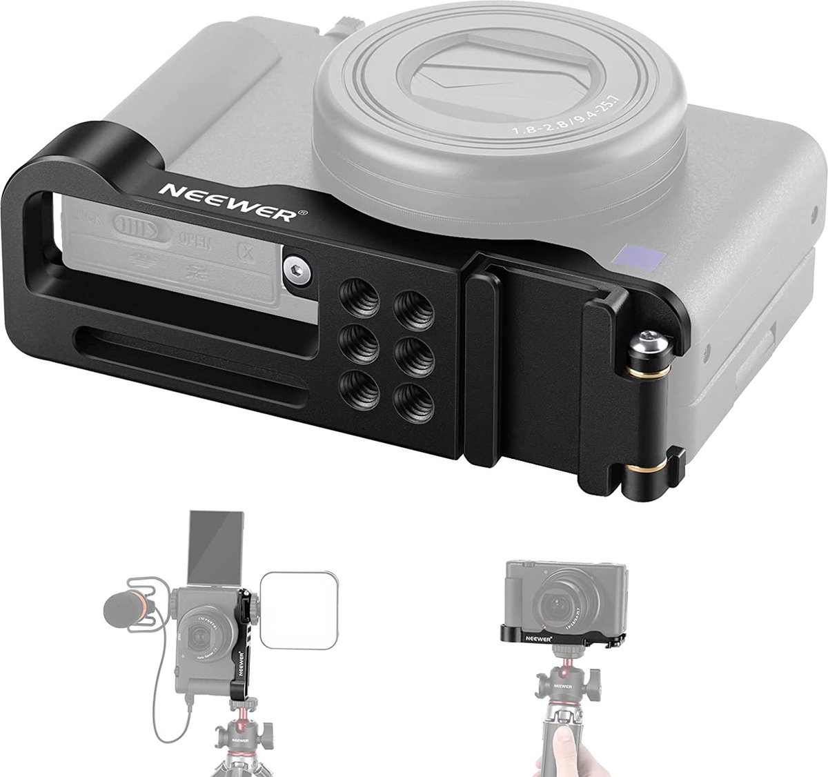 Neewer® - ZV-1 Cameravoet Houder - Geschikt voor Sony ZV-1 camera Met Omkeerbare Microfoon/Accessoire Schoenverlenging Houder Onderste 1/4 inch Statiefhouder - Vlog - YouTube - Streaming Accessoires