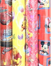 Disney Assortiment cadeaupapier inpakpapier H707 - 3 meter x 100 cm - 4 rollen