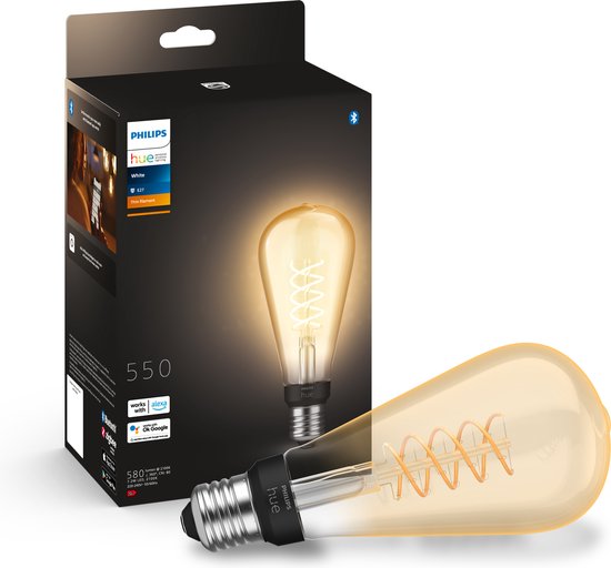 Philips Hue filament Edison lamp ST72 - zachtwit licht - 1-pack - E27