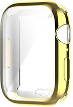 By Qubix Siliconen case (volledig beschermd) 41mm - Goud - Geschikt voor Apple watch 41mm hoesje - screenprotector - Bescherming iWatch - Bescherm