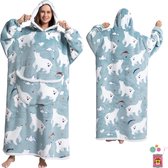 Custombear.nl- Plaid met mouwen- Hoodie blanket extra lang- tv deken - sherpa deken -