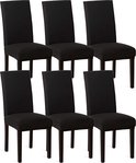 Zebra Stoelhoezen, set van 6 stuks, zwart en wit, zacht elastaan