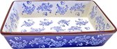 Lavandoux - Ovenschaal - Rechthoekig - 35 cm - Floral Lace Blue