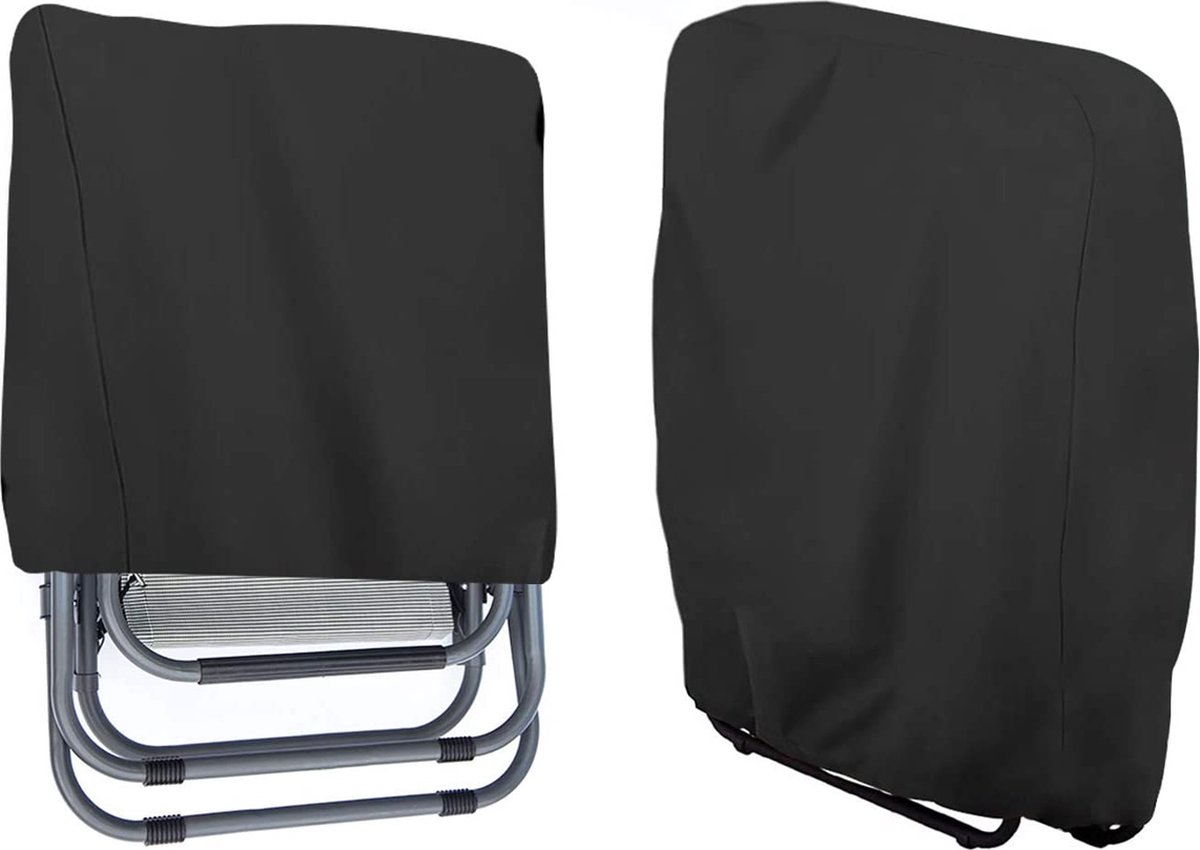 Flokoo Beschermhoes voor Tuinstoel - 2 Stuks - Tuinstretcher beschermhoes - 110x71x34cm - Zwart - De ideale bescherming voor je tuinmeubelen