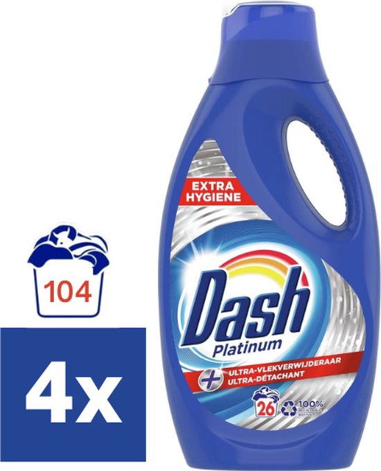Dash Platinum Ultra Vlekverwijderaar Vloeibaar Wasmiddel - 4 x 1.430 ml