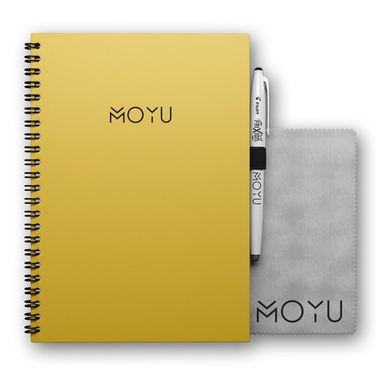MOYU Ringband A5 - Hardcover - Young Yellow - Uitwisbaar Notitieboek - Duurzaam Steenpapier