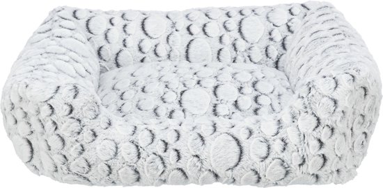 Trixie - Hondenmand - Mand Mila - Hoekig - Pluche - Wit/Grijs - 50X40 cm