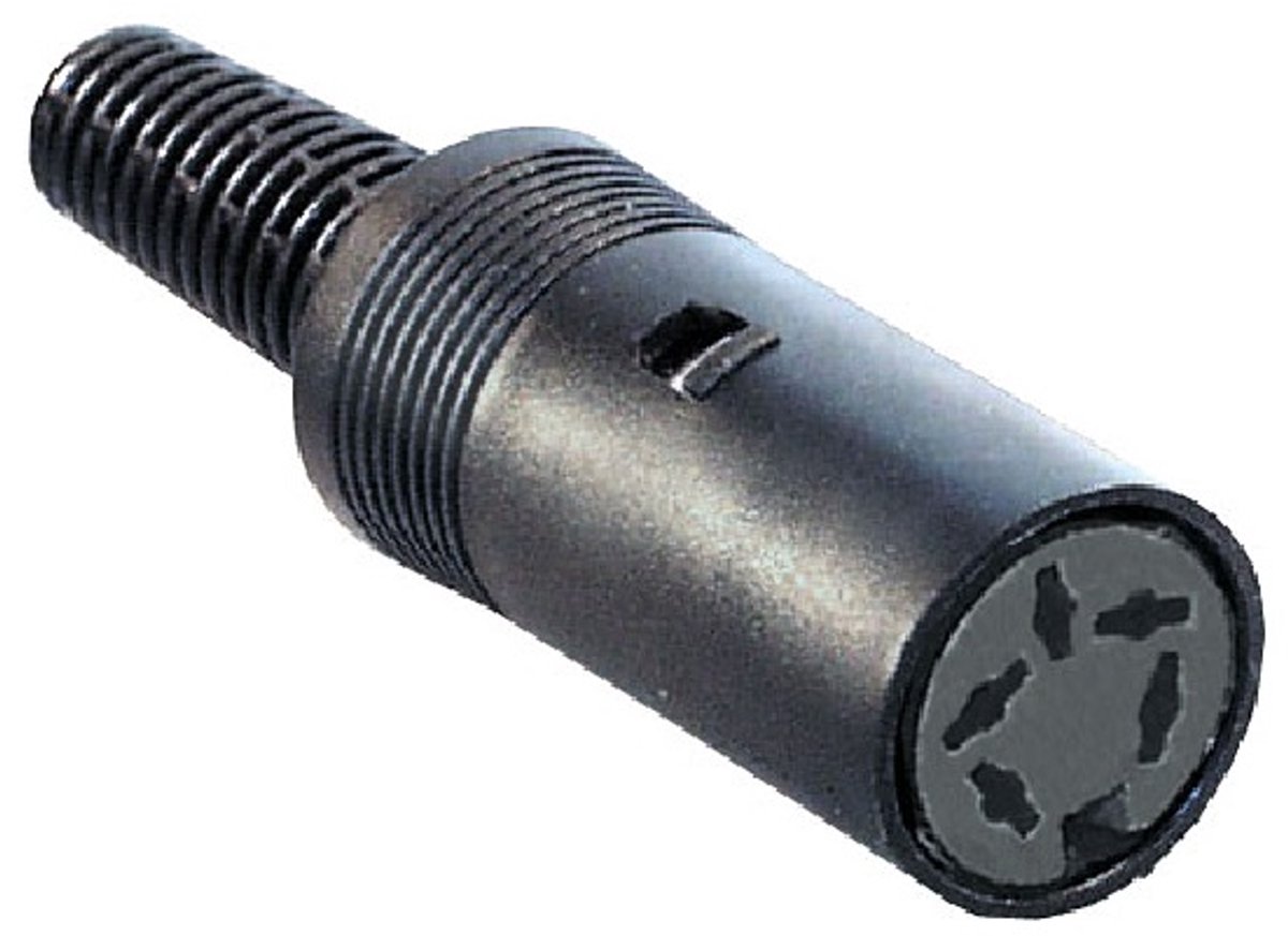 DIN 5-pins 240° (v) hoefijzer connector / zwart