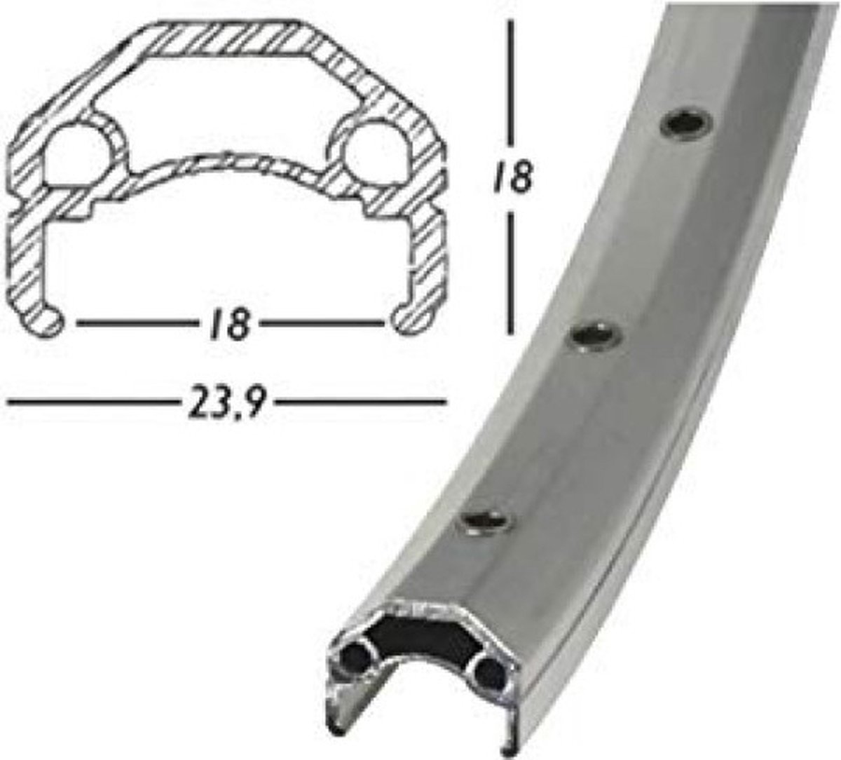 Velg Rodi Vision 3 - 26 / 559 x 19C aluminium 36 gaats - zilver | bol.com