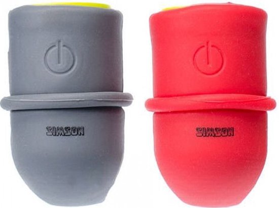 Simson LED fietslampenset - 3 LED's - 29/13.5 LUX - Silicone behuizing - Inclusief batterijen — afbeelding 3